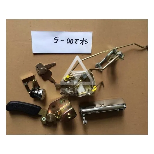 Factory directly provide SK200-5 Excavator lock assy , cab door lock for Cabin parts