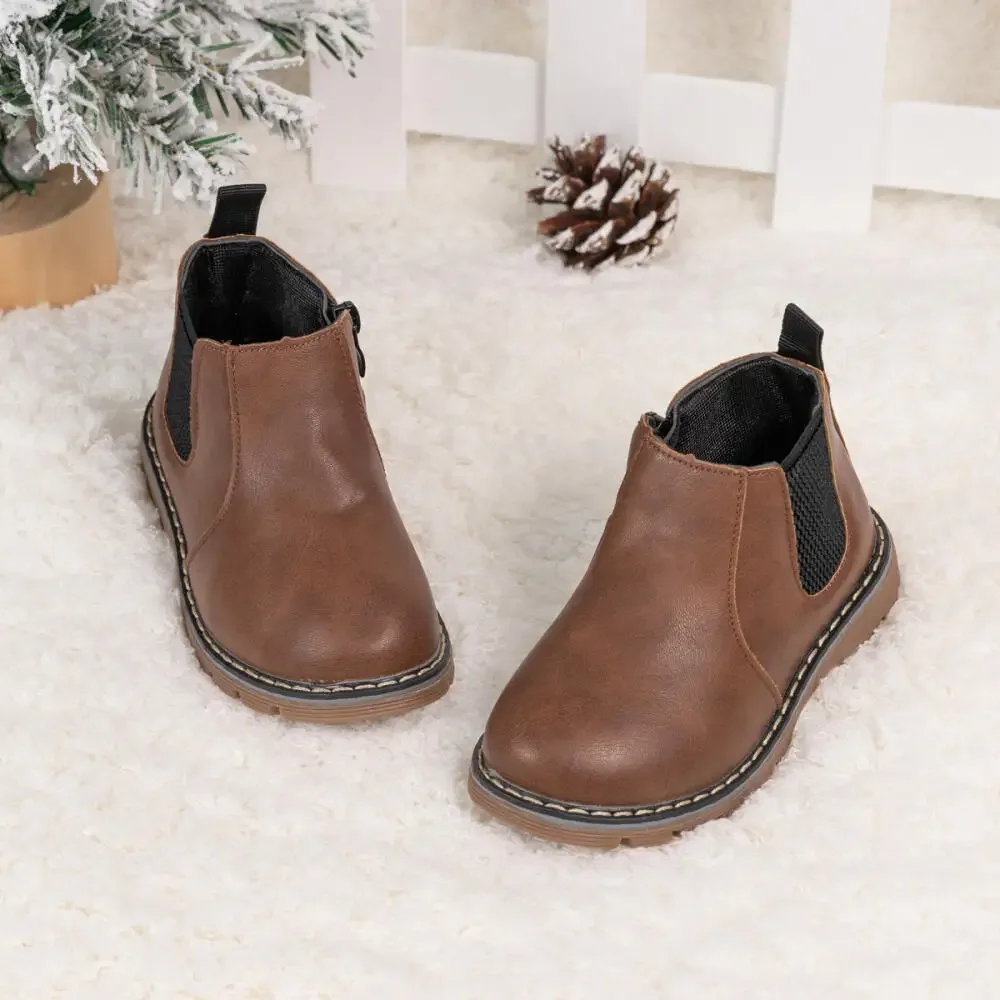 British Style Classic Children's Boots Fashionable Versatile Short Boots Kids Outdoor Casual Shoes Boy Girl Flat Snow Shoes Boot