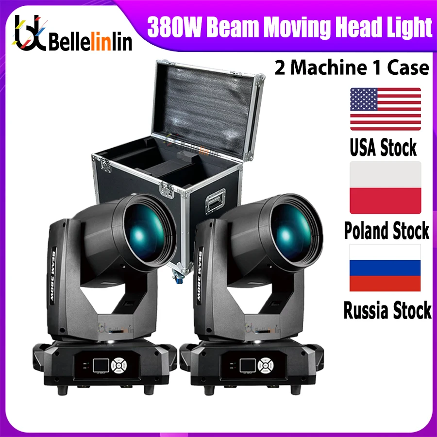 

0 Tax 2Pcs Sharpy Beam 380W 20r Moving Head Light With Flight Case LED Moving Head Lighting Beam Spot Wash Stage Lights For Dj