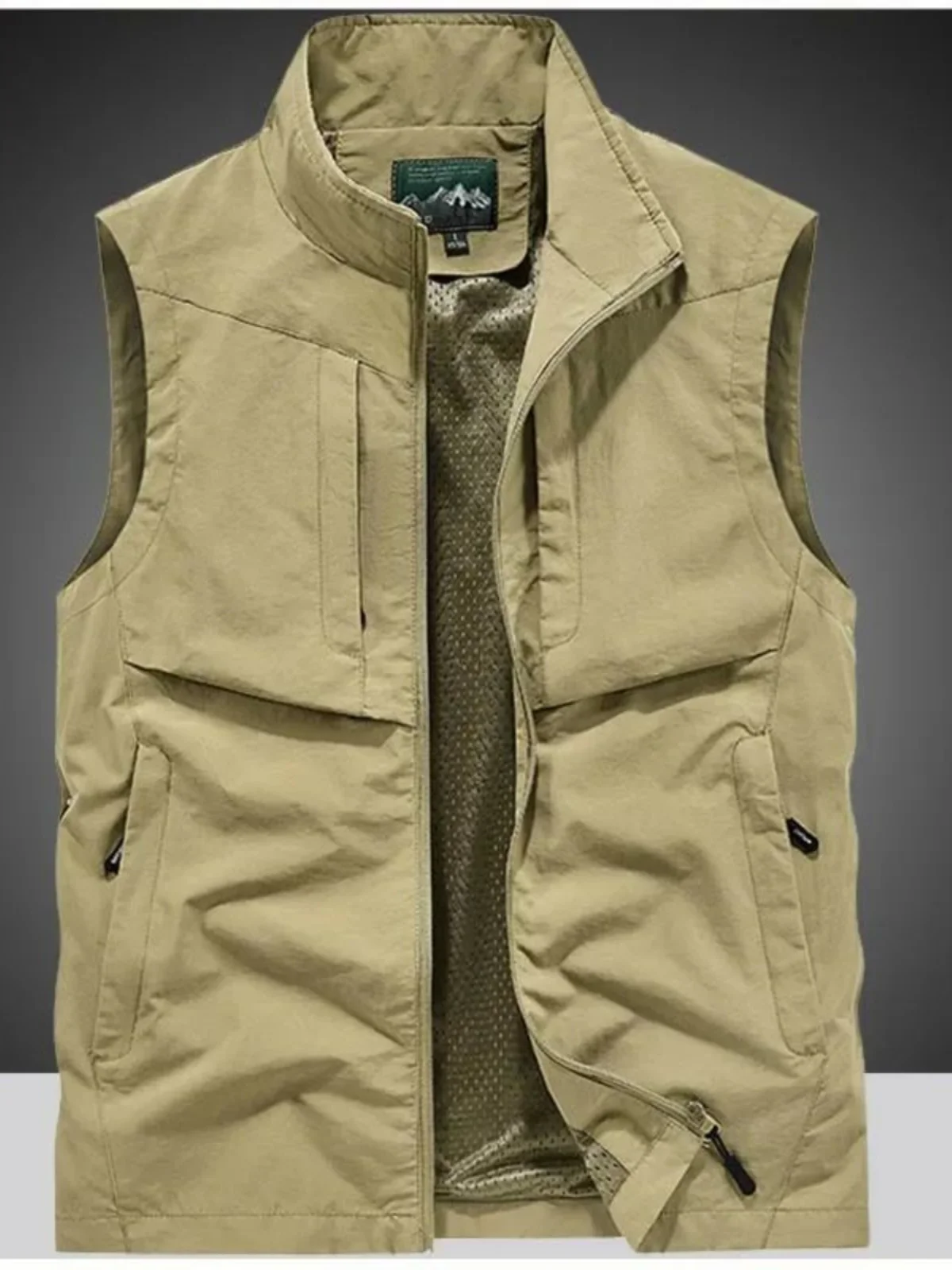 

Облегающая молодежная летняя верхняя одежда с воротником-стойкой и несколькими карманами, длинная застежка-молния, простая повседневная одежда