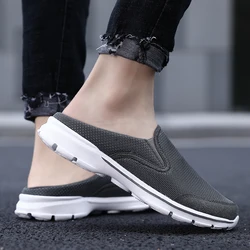 2025 Summer Mesh Men Slippers Breathable Mules Casual Shoes forMen Slippers Comfort Home Slippers Zapatillas Hombre