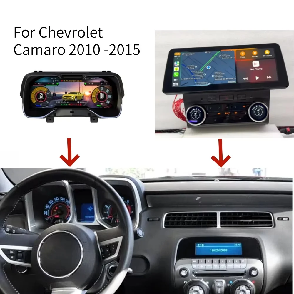 

LCD Android Screen For Chevrolet Camaro 2010 -2015 Digital Gauge Cluster Speedometer Multimedia Head Uint Stereo Instrument