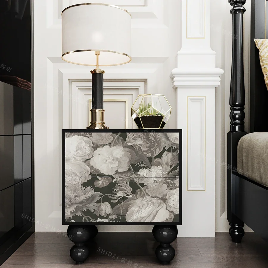 

Многофункциональный многофункциональный шкаф в американском стиле ретро из массива дерева, домашняя стойка для хранения для спальни, боковой шкаф