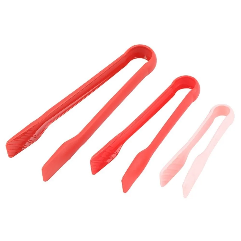 6pcs Durable PP Bread Tongs Heat Resistant Heavy Duty Plastic Tongs Anti Slip Multi Size Food Clamps For Kitchen