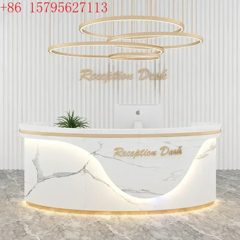 

Новая горячая распродажа: коммерческая мраморная офисная мебель, роскошный белый стол-ресепшн для салонов красоты