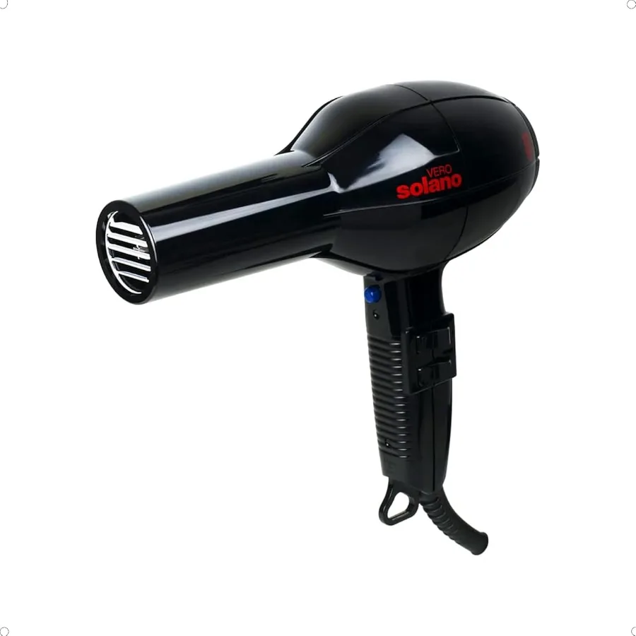 

Solano Vero Rosso Ceramic Ionic Hair Dryer for Fast Drying in Salon-Style Use 1600 Watt Lightweight Design with Quiet Operation