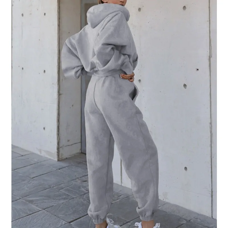 Conjunto deportivo de dos piezas para mujer, suéter informal de Color sólido, pantalones, primavera 2026