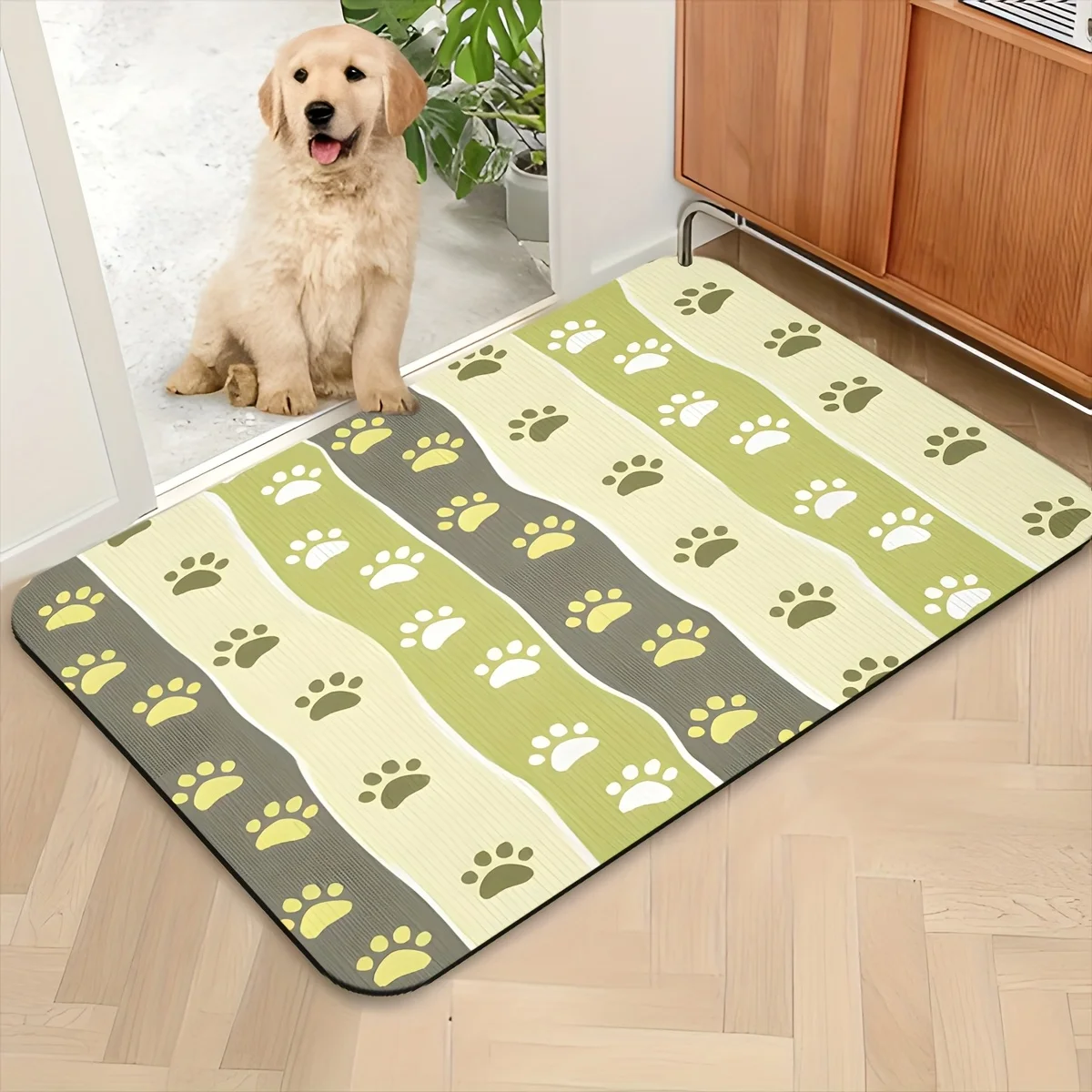 Cute Cat Silhouette & Paw Print Doormat - Natural Coir Entrance Mat for Pet Lovers, Non-Slip Indoor/Outdoor Floor Rug view 5