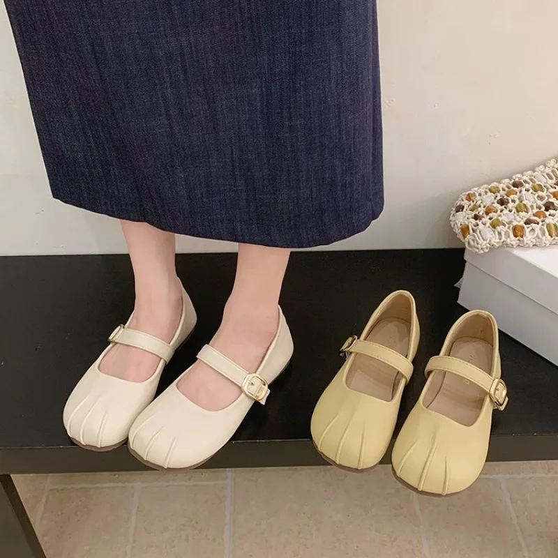 Mary Jane Shoes Women Cat Paw Toe Flats Retro Buckle Strap Ballet Flats Sweet Soft Shallow Mouth Ladies Daily Walking Shoes 2026 view 2