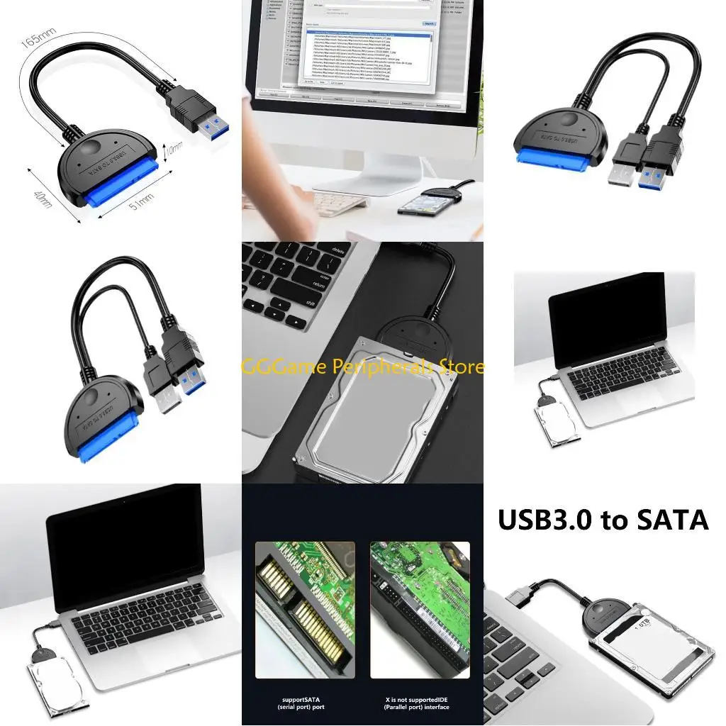 

U55B Portable SATAs to USB3.0 Cable for Quick Data Transfer from 2.5Inch SSD and HDDs Devices for Window Linux Systems