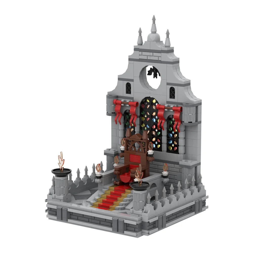 Gobricks MOC Dungeonsed Game Strahd's Thrones Room Model Building Blocks Gothic Style Kingdom Palace Throne Room Brick Toy Gift