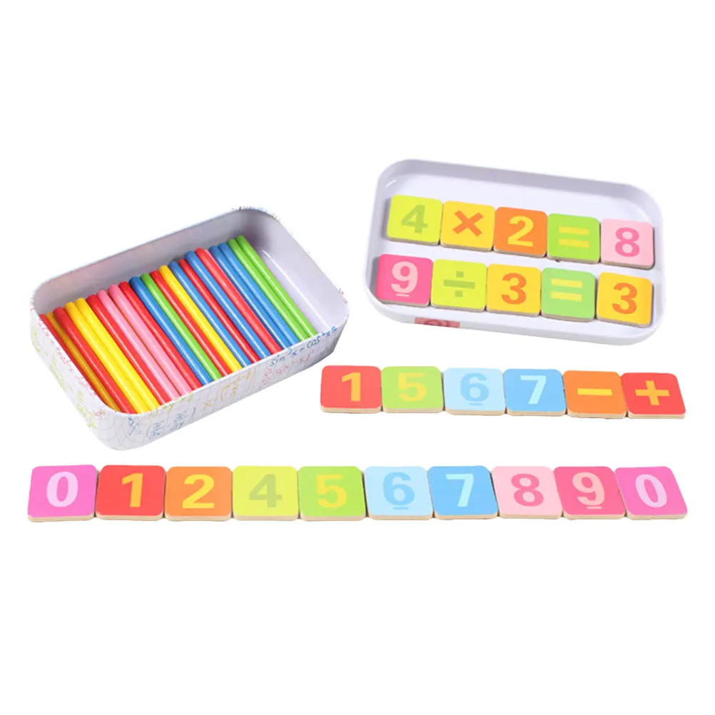 أداة تعليمية لعصا العد الألغاز للتلاميذ ألعاب الأطفال التعلم الحسابي الخشبي