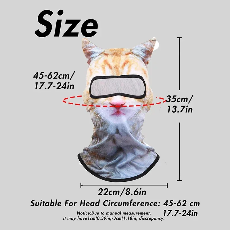 Musion Balaclava Unisex Animal DesignCycling Sports Hat Fashionable Windproof Sun-Proof Breathable for Motorcycle Skiing