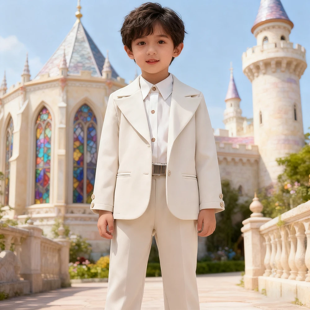 

Cartoon Wolf Same Style Cosplay Costumes Suit Boys White Gentleman Performance 3Pcs Sets For Children Formal Evening Outfits