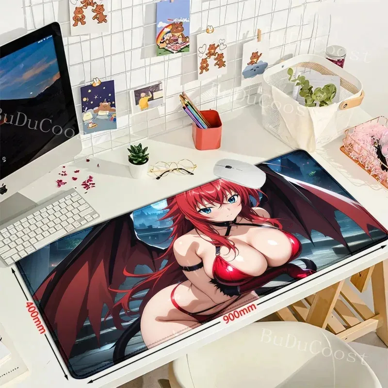 

High School DxD Anime mouse pad Large Gaming & Keyboard Mat Cute Computer Desk Non-slip Rubber Base for PC
