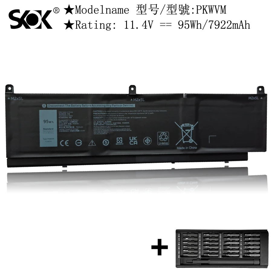 pkwvm bateria do portatil substituicao 95wh dell precision 7550 7560 7750 7750 7760 mobile workstation p44e p93f p44e001 002 p93f001 00 01