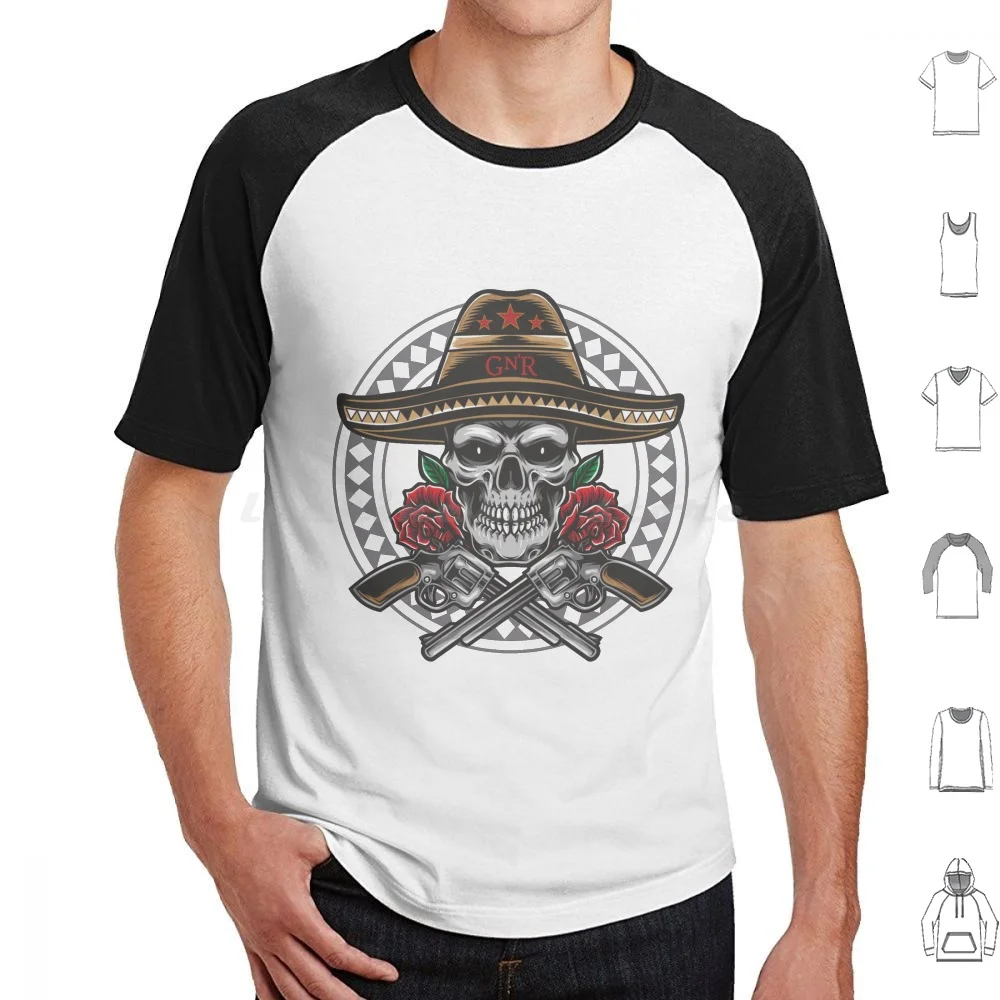 Camiseta Guns N Roses Mexico Edition talla grande 100% algodón Guns N Roses Guns Roses Mexico Skull Rose Pink Music Axl Rose Slash