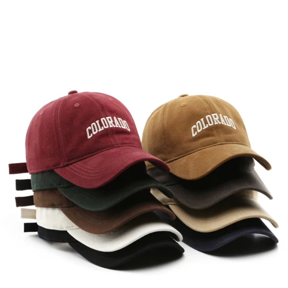 Soft Cotton Baseball Caps Solid Letter Embroidery Men Women Cap Hip Hop Sunscreen Adjustable Snapback Casual Outdoor Visor Hats