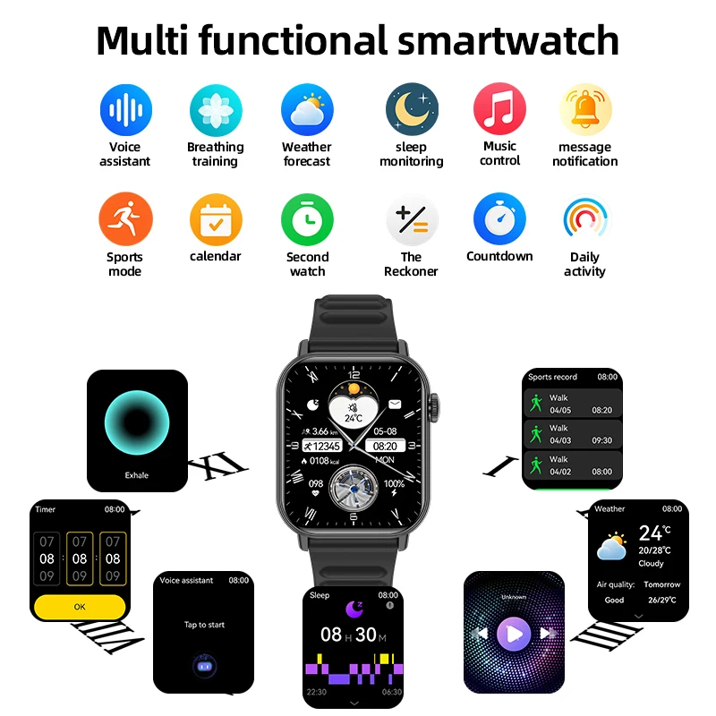 LIGE New Men Smart Watch Bluetooth Call Watch Women Music Control Blood Oxygen Heart Rate Health Smartwatch Lady for Android iOS