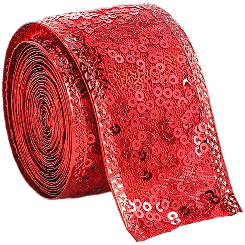 3.8cm*2m Christmas Ribbon Satin Bow Present Box Wrapping Band Decorative  Wedding Decor Ornament Burlap Party DIY Craft Supplies