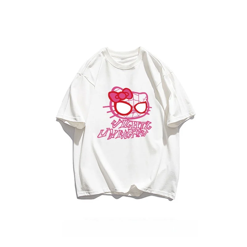 

Sanrio Hello Kitty Spider Hot Selling Cute Anime Patterns Summer Women Top Harajuku Casual Cartoon Y2k Short Sleeve T-Shirt