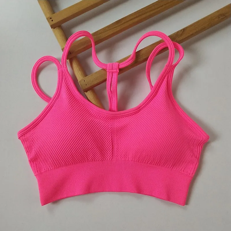 Sexy Beauty Back Yoga Bra Running Fitness Vest Sports Bra Shockproof Crop Top Women Push up Gym Workout Top Female Underwear