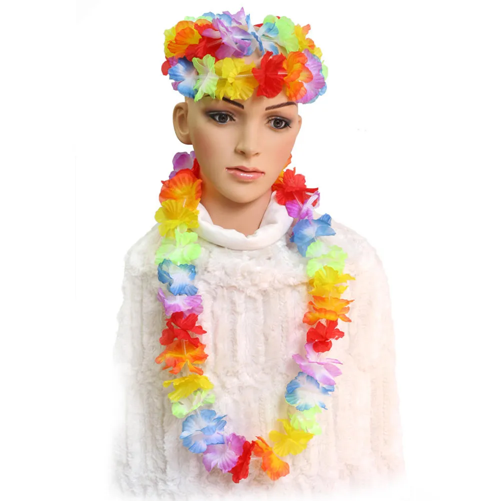 12Pcs Hawaii Flower Headband Premium Material Floral Head Wreath for Party Decoration Wall Hanging Medal Ceremony Comfortable