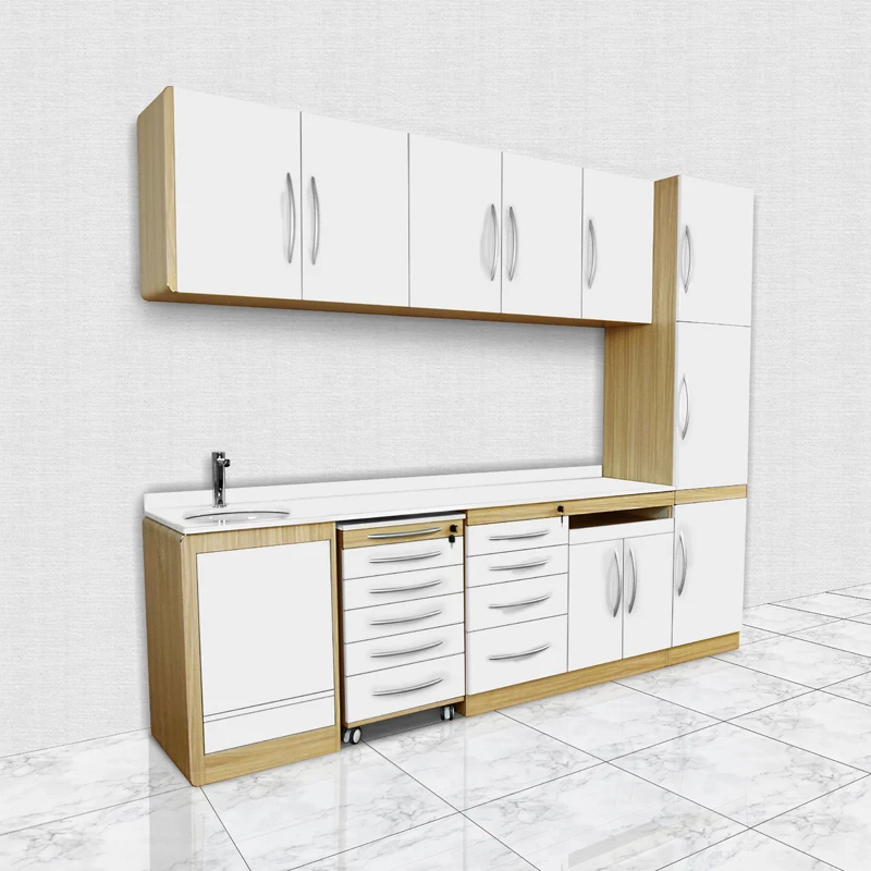 Multifunctional Custom Medical Storage Cabinet Marble Table 3 Separators Combined Cabinet