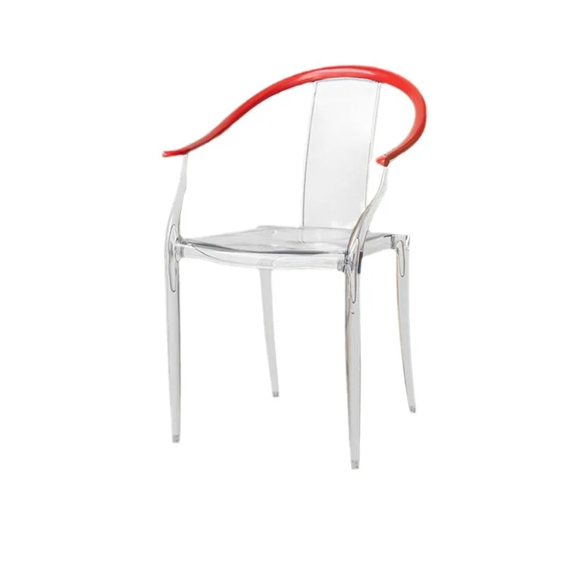 

Acrylic integrated molding household dining chair transparent chair creative restaurant back