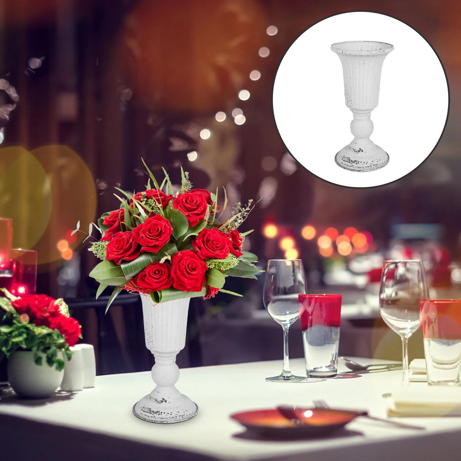 

Retro Metal Flower Vase Vintage Iron Planter Decorative Household Pot Rustic Centerpiece For Home Wedding Farmhouse Table Dried