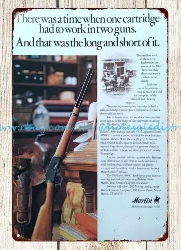 1894-1982 Marlin Lever Action Hunting Rifle firearm gun metal tin sign wall art