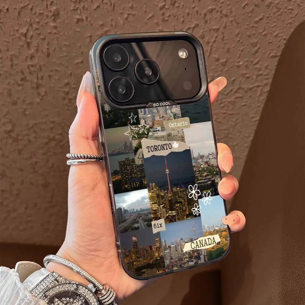 Capa de telefone de viagem com bandeira do passaporte do Canadá para iPhone 17,16,15,14,13,12,11, Pro, Max, Plus, E, Air, Mini capa preta de Tpu