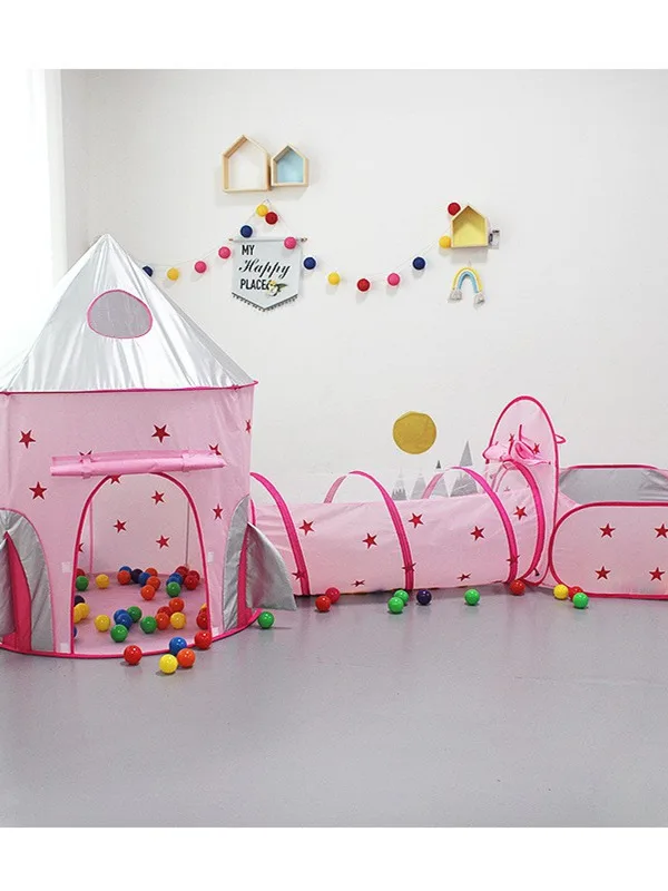 Neues Kinderzelt-T-Stück-Set, Haftunnel, Spielhaus, Babyspielzeug, grenzüberschreitende weiche Spielausrüstung für Kinder