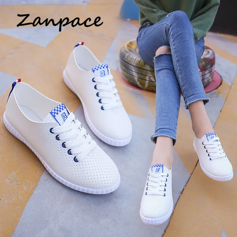 2023 Casual Platform Shoes Womes Summer Breathable White Sneakers Flats Ladies Shoes Lace-Up Platform Womens Shoes Large size 41