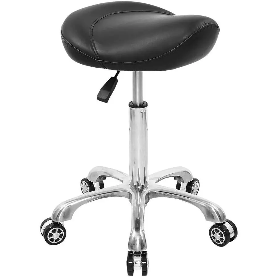 

Saddle Stool Rolling Chair Hydraulic Adjustable with Wheels for Office Home Salon Spa Studio Black