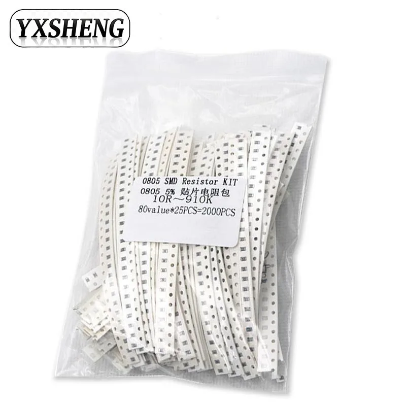 4000PCS 2000PCS 80Values 0402 0603 0805 1206 1210 Resistance Sample Pack 1% 5% 10R 100R 220R 330 470R 10K 100K SMD Resistor KITs