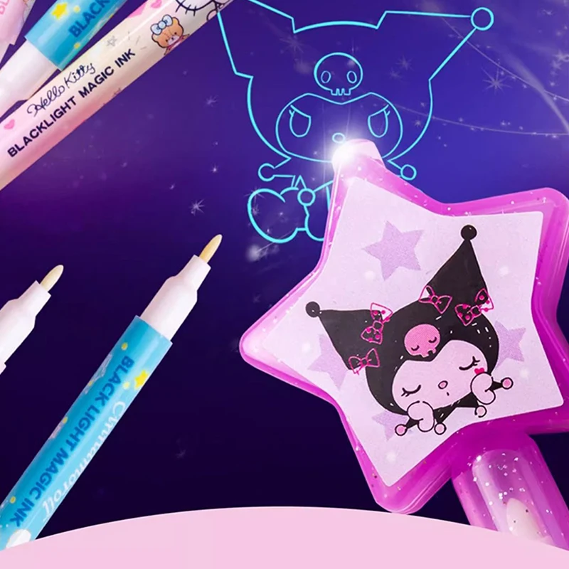 Sanrio Kawaii Cinnamoroll Kuromi Invisible Pen Cute Cartoon My Melody Highlighter Pen Children Toys Gift