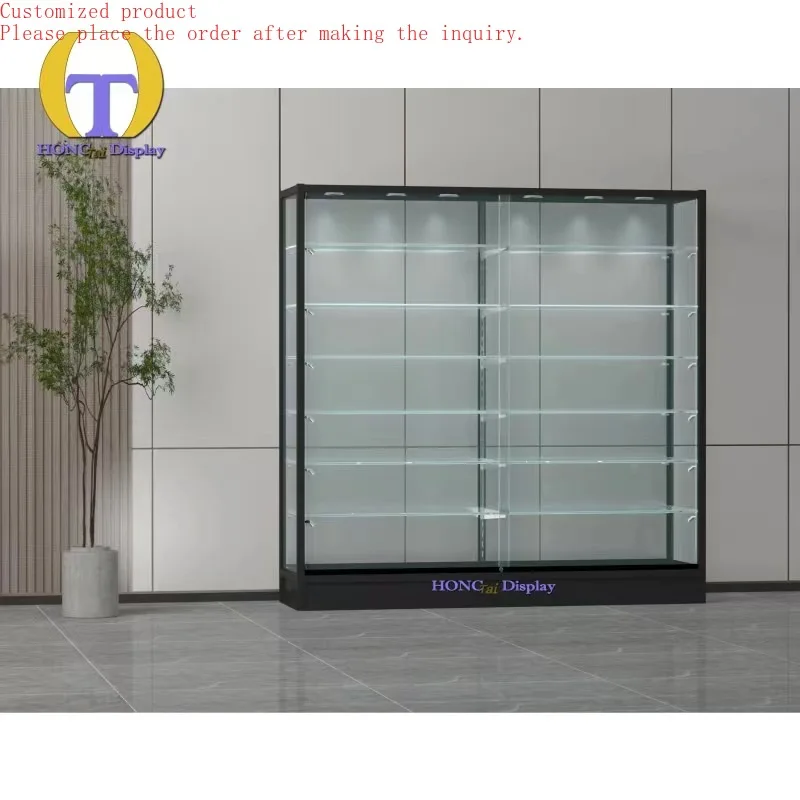 

Custom.Supply Aluminum Tempering Smoke Sale Glass Showcase Display Store Interior Attractive Design Cabinet Counter for Fashion