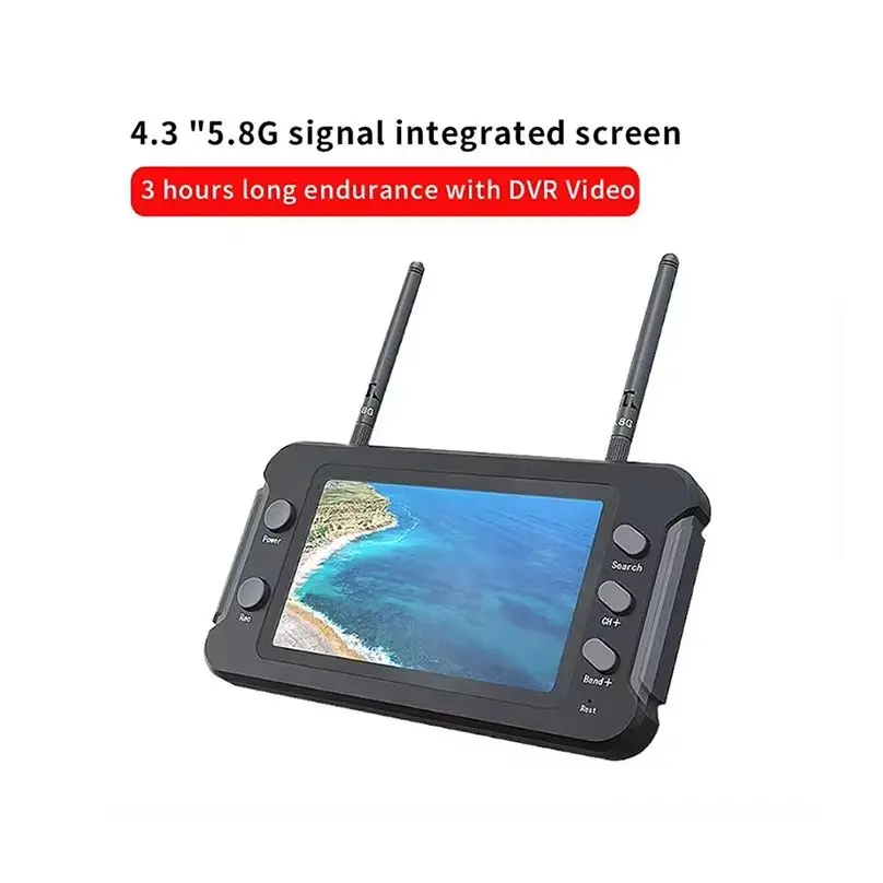 SoloGood 5.8G FPV Monitor with DVR 40CH 4.3 Inch LCD Display 16:9 NTSC/PAL Auto Search Video Recording RC FPV Multicopter