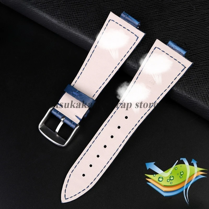 Correa de reloj de cuero genuino para hombre, 12mm, para Tissot 1853 Super Player PRX Series T137.410/T137.407 T137