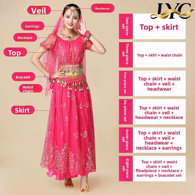 New Style Dance Ethnic Costume for Xinjiang Dance Tianzhu Girl Performance Adult Set with Chiffon Indian Outfit
