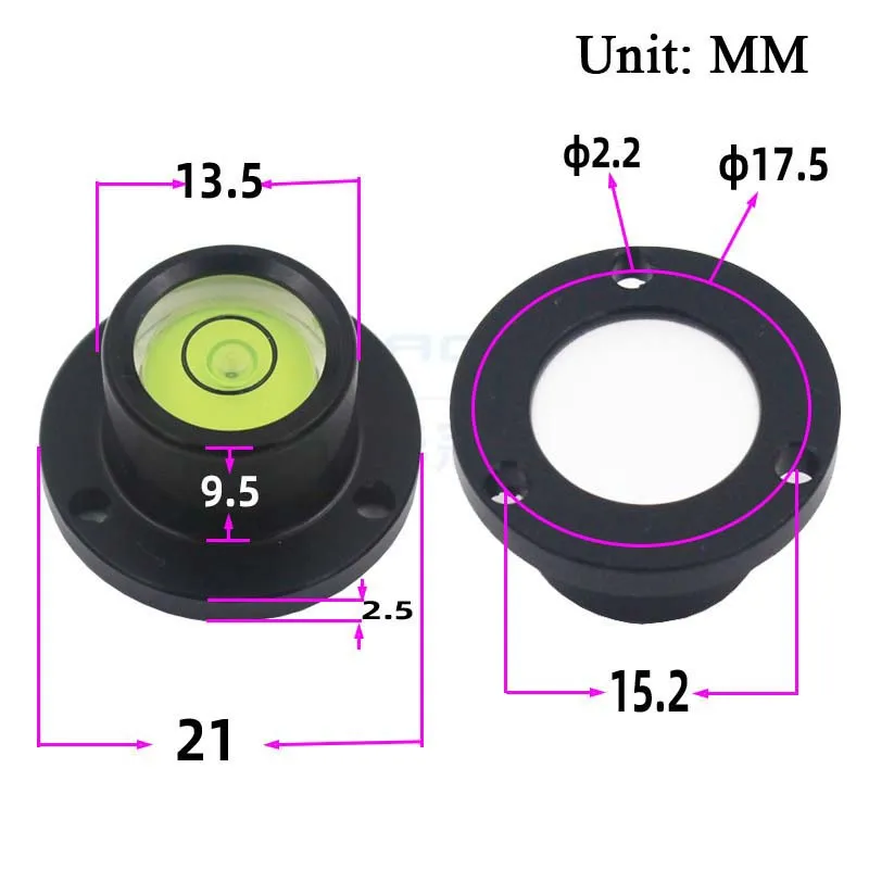 Dia 21mm Circular Bubble Level Bullseye Water Blister Nivel Bead for Tripod Base Prism Pole Surveying Measuring Maintenance 1PCS