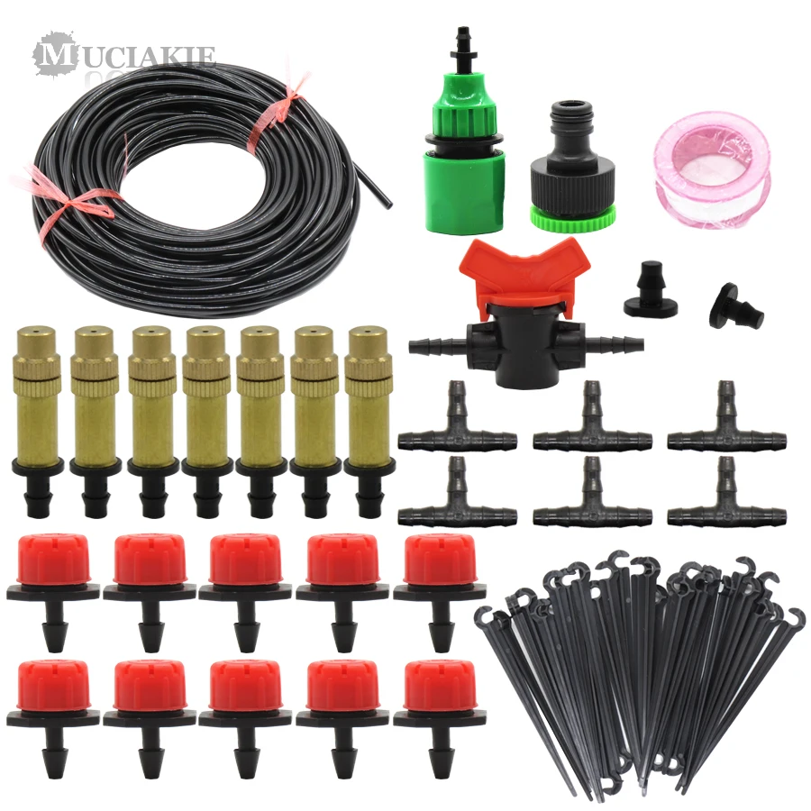 

1 Set DIY Automatic Spray Kit Copper Nozzle 1/4'' Hose Dripper 1/4'' Tee Quick Connector Automatic Plant Waterer Mist Maker