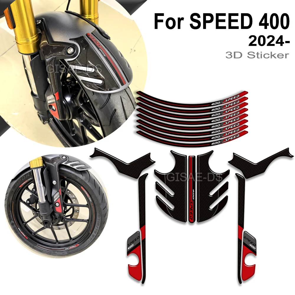 

Motorcycle Wheel Sticker Decal Rim Hub 3D Stickers Fuel Tank Pad Protector Stickers For Triumph SPEED 400 speed400 2024 2025