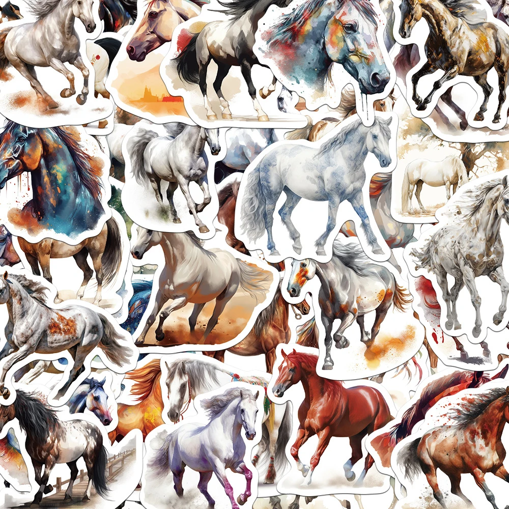 

10/30/50pcs Cartoon Horse Graffiti Stickers Cool Aesthetic Animal Decals DIY Laptop Phone Suitcase Diary Decoration Sticker Toys