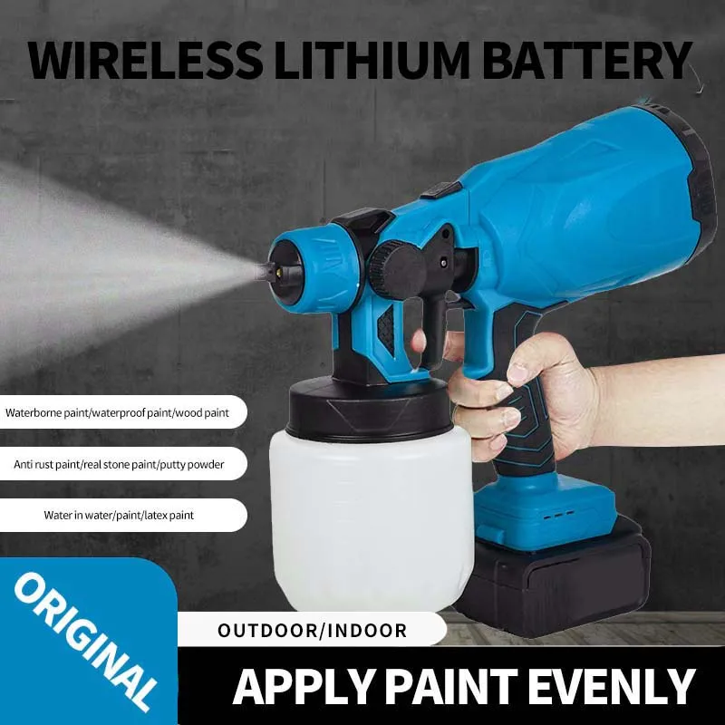 LYUWO 1000ml Electric Spray Gun Latex Paint High Power Paint Coating Charging Spray Machine Lithium Battery Spray Gun Spray Pot