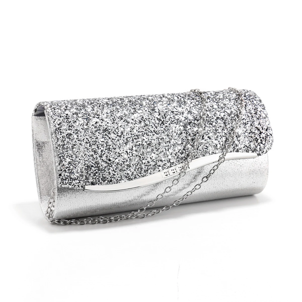 Borse da sera da donna di colore verde con pochette piccola con design a busta Borse da evento per abiti da festa in metallo glitterato