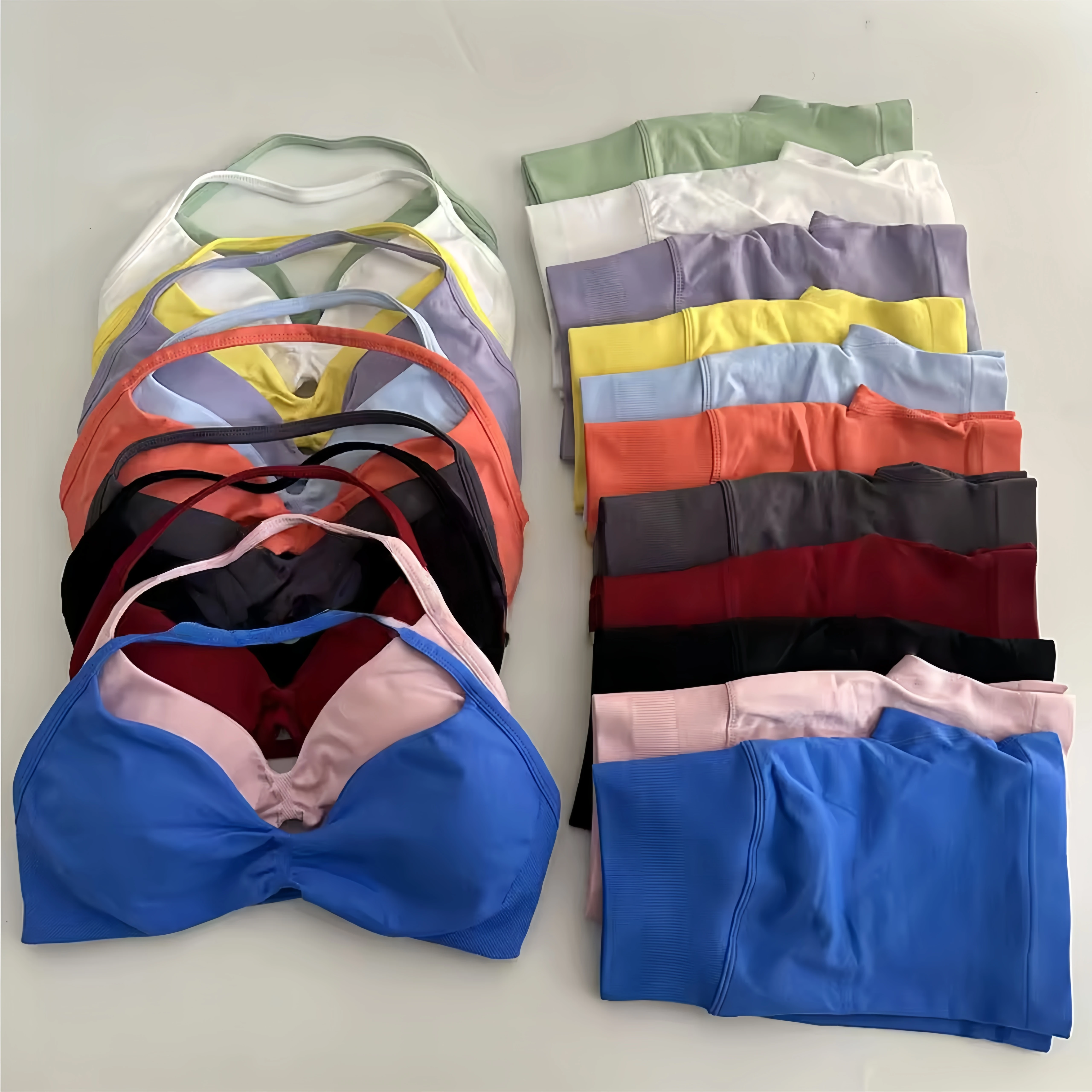 

Женский комплект из 2 предметов для занятий йогой, бесшовные леггинсы с высокой талией, спортивный бюстгальтер, топ, тренировочная одежда, спортивная одежда для фитнеса, тренировочная одежда для бега