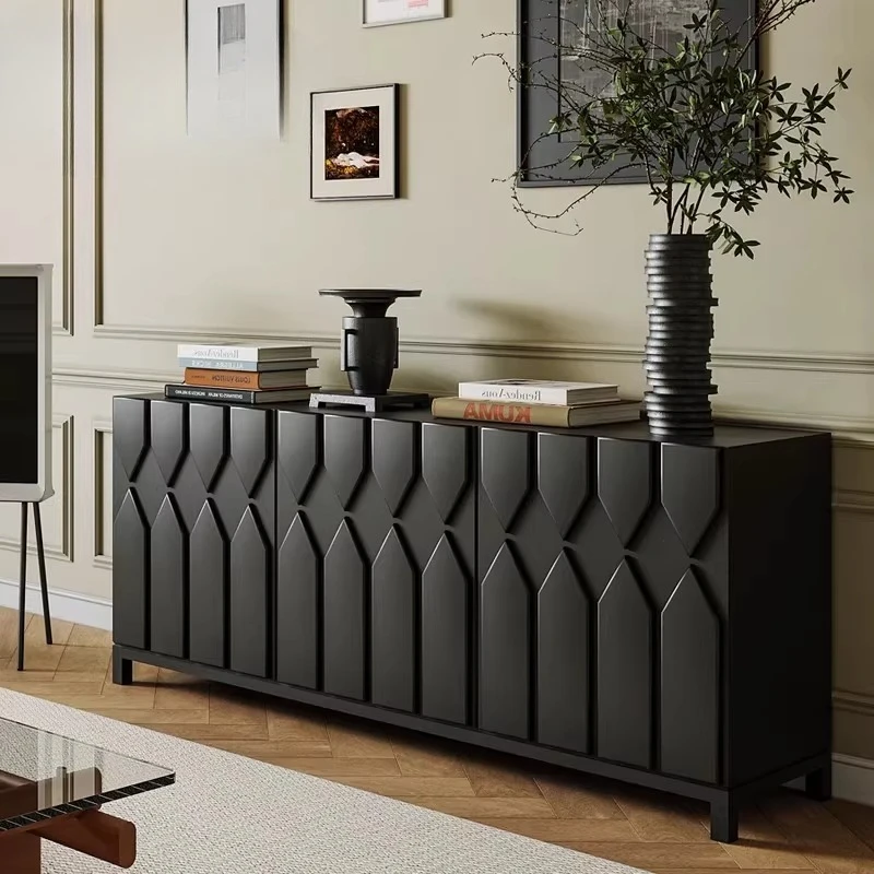 

Black personalized side cabinet Nordic minimalist side cabinet