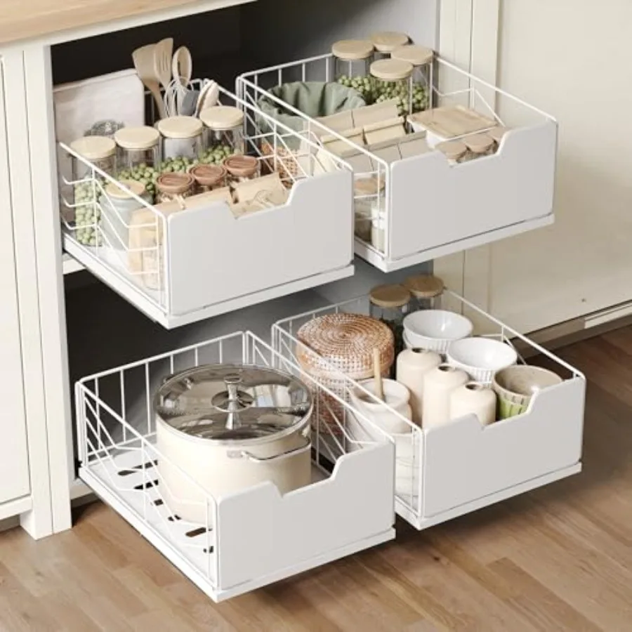 

Pull Out Cabinet Organizer, Slide Out Drawers for Kitchen Cabinets, Pull Out Drawers Fixed with Adhesive Nano Film, Kitchen Cab